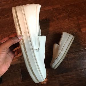 White Slip-on Platform Sneakers